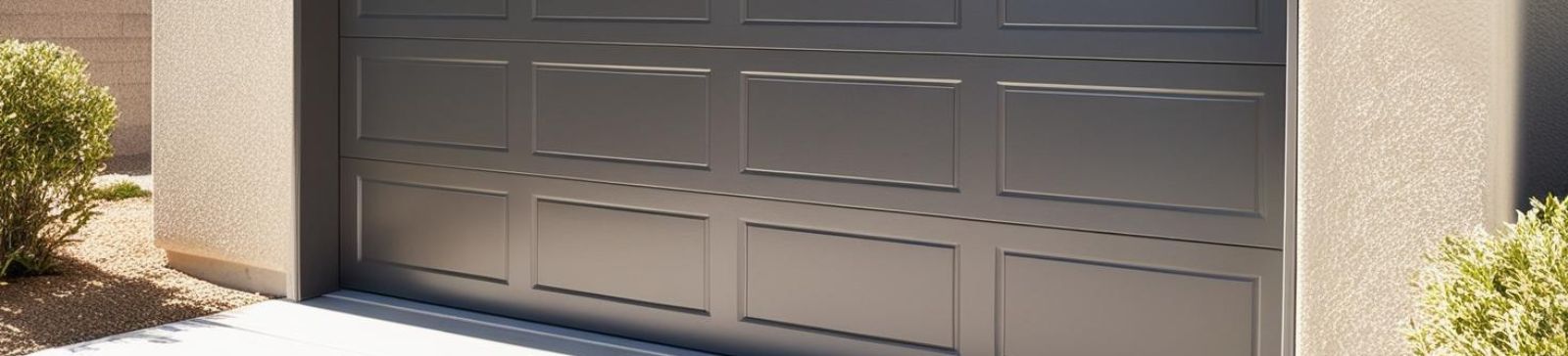 Close-up of a newly installed modern black garage door on a residential home in Fern Park, showing clean lines and a flawless finish.
